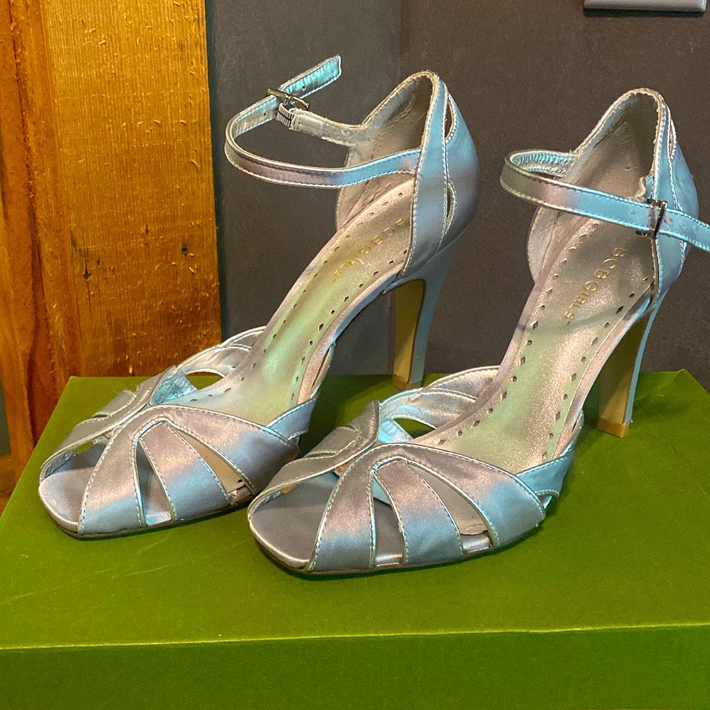 BCBG Silver Heels Size 8.5